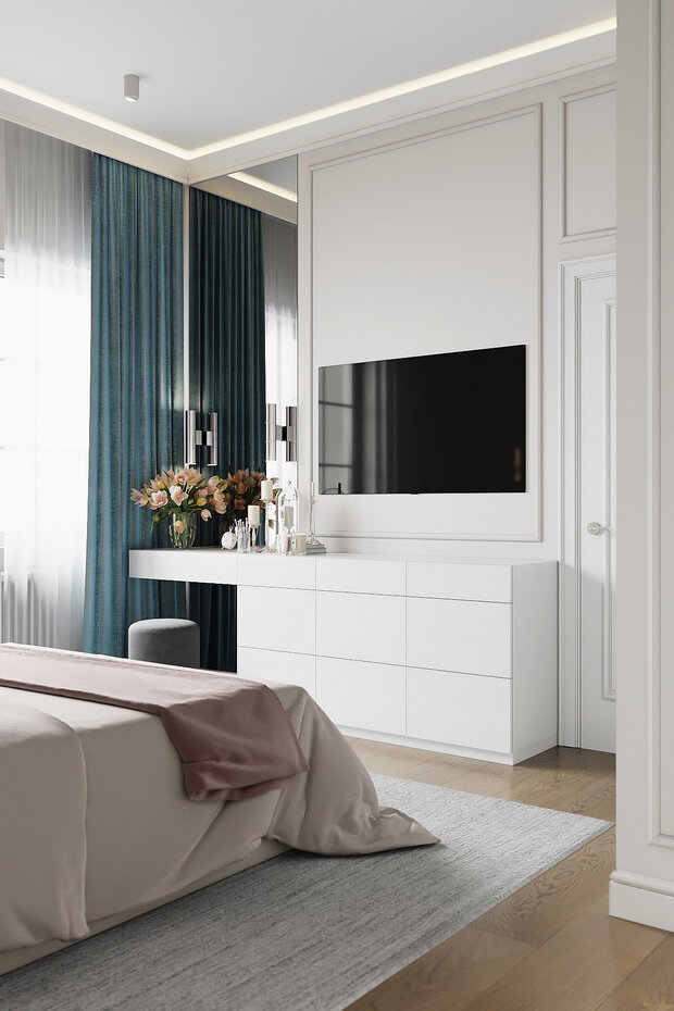 Фотография: Спальня в стиле Классический, Современный, Дом, Проект недели, Дом и дача, 4 и больше, Более 90 метров, Нижегородская область, Ольга Матренина – фото на INMYROOM