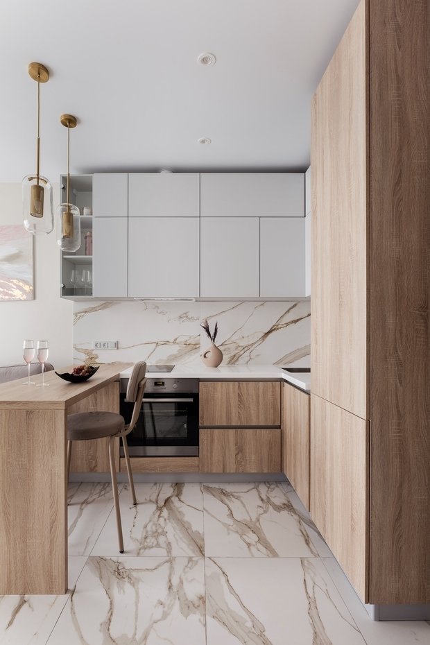 Фотография: Кухня и столовая в стиле Современный, Квартира, Проект недели, Санкт-Петербург, до 40 метров, Silva Gonian Design – фото на INMYROOM