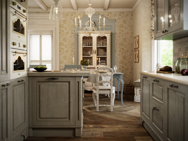 Фотография: Кухня и столовая в стиле Прованс и Кантри, Эклектика, Дом, Проект недели, Санкт-Петербург, Блочный дом, 4 и больше, Более 90 метров, Евгений Жданов, КП «Вартемяги парк» – фото на INMYROOM