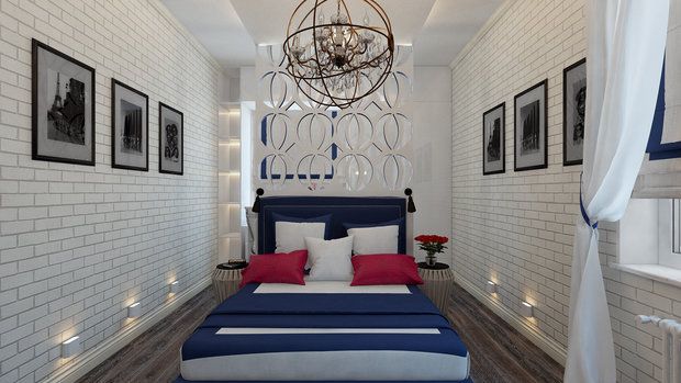 Фото из портфолио Эскизный дизайн-проект спальни-"Полет в стиле фьюжн" для "Квартирного вопроса" – фотографии дизайна интерьеров на INMYROOM