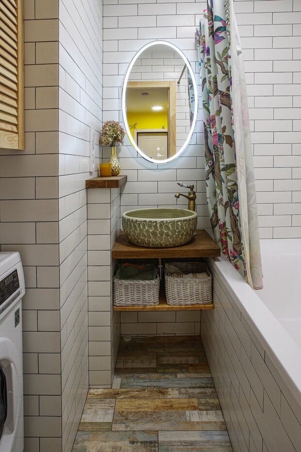 Фотография: Ванная в стиле Прованс и Кантри, Ремонт на практике, интерьер своими руками, ремонт своими силами – фото на INMYROOM