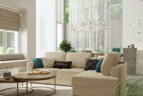 Свободный и уютный интерьер гостиной