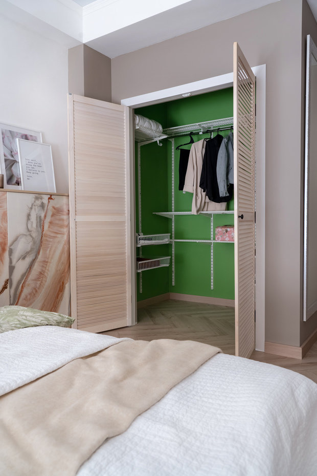 Фотография: Гардеробная в стиле Современный, Квартира, Проект недели, Эко, 3 комнаты, 60-90 метров, Алматы, Анна Аранович – фото на INMYROOM