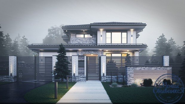 Фото из портфолио Динамичный загородный дом – фотографии дизайна интерьеров на INMYROOM