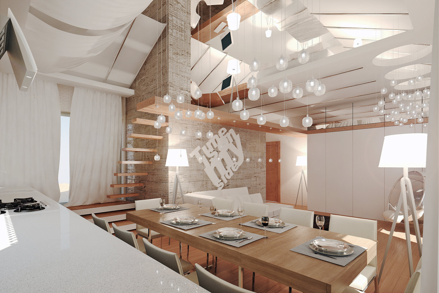 Фотография: Кухня и столовая в стиле Современный, Квартира, Дома и квартиры, Проект недели, Мансарда – фото на INMYROOM Фотография: Кухня и столовая в стиле Современный, Квартира, Дома и квартиры, Проект недели, Мансарда – фото на INMYROOM