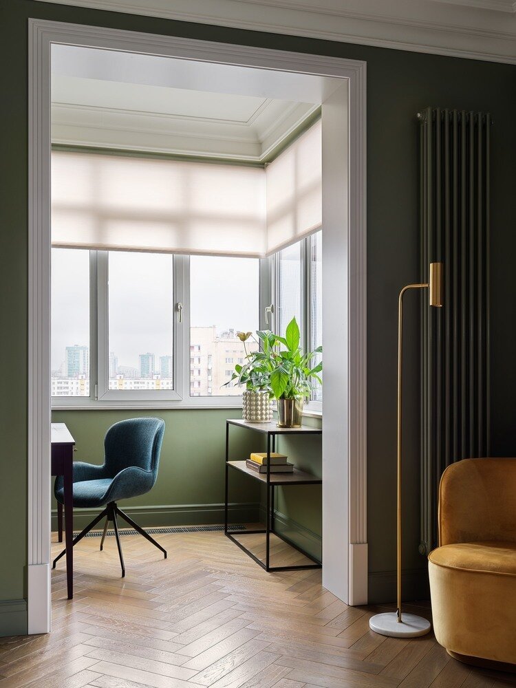 Фотография: Кабинет в стиле Современный, Винтажный, Квартира, Проект недели, Москва, Монолитный дом, 3 комнаты, 60-90 метров, Вероника Князева – фото на INMYROOM