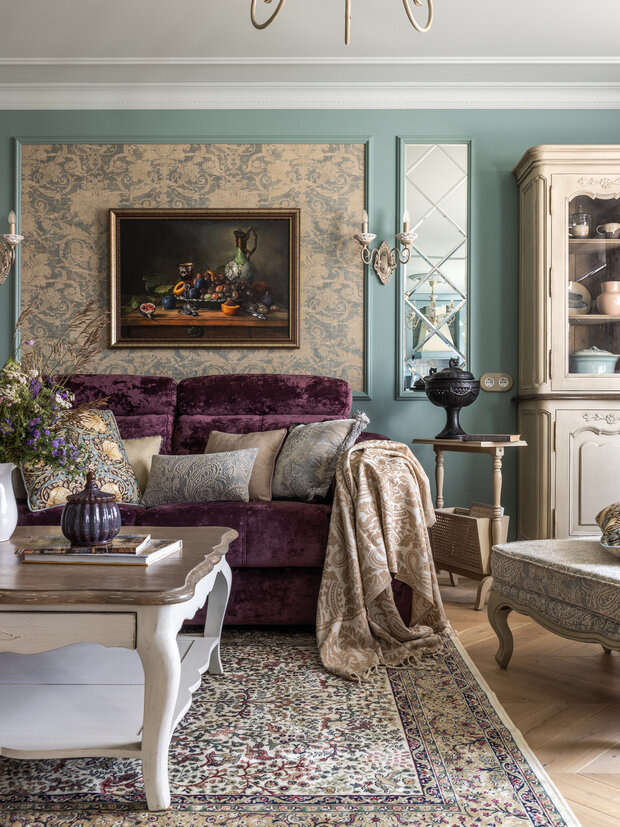 Фотография: Гостиная в стиле Прованс и Кантри, Квартира, Проект дня, Кирпичный дом, 2 комнаты, 40-60 метров, Башкортостан, Лариса Байракова – фото на INMYROOM