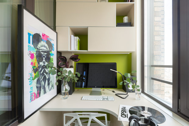 Фотография: Балкон в стиле Современный, Квартира, Проект недели, Москва, 1 комната, до 40 метров, 40-60 метров, Анастасия Бондарева – фото на INMYROOM