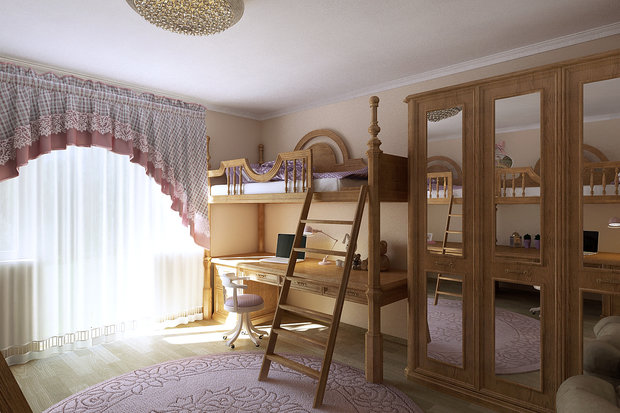 Фото из портфолио Детская для трех девочек – фотографии дизайна интерьеров на INMYROOM