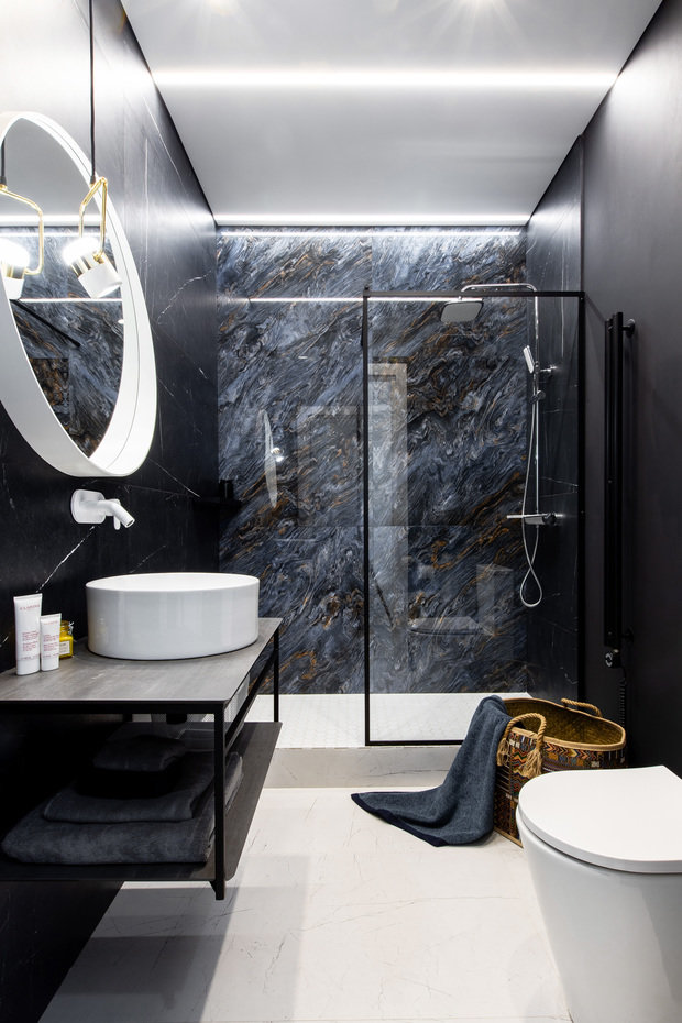 Фотография: Ванная в стиле Минимализм, Квартира, Студия, Проект дня, Москва, до 40 метров, Давид Аксенов – фото на INMYROOM