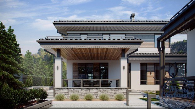 Фото из портфолио Динамичный загородный дом – фотографии дизайна интерьеров на INMYROOM