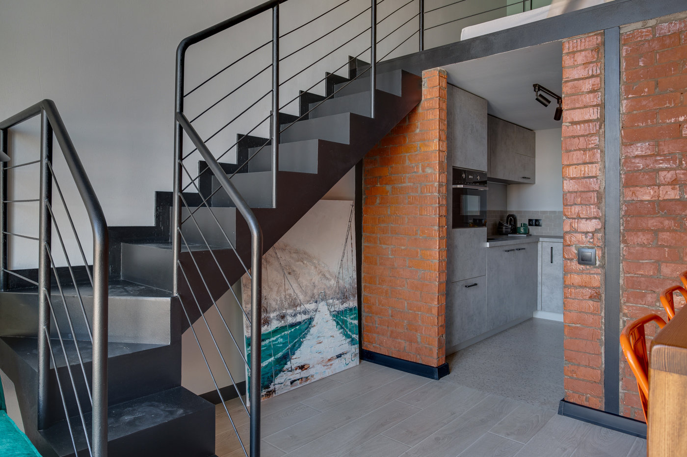 Фотография: Кухня и столовая в стиле Лофт, Квартира, Проект недели, Москва, 2 комнаты, 40-60 метров, Ольга Астафьева – фото на INMYROOM