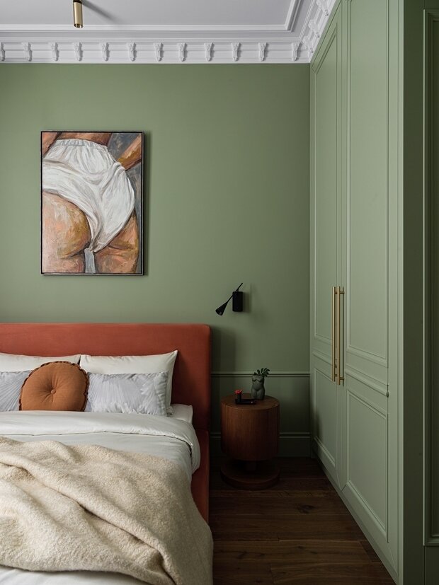 Фотография: Спальня в стиле Классический, Современный, Эклектика, Квартира, Проект дня, Москва, Сталинка, Кирпичный дом, 3 комнаты, 60-90 метров, Ирина Бдайциева – фото на INMYROOM