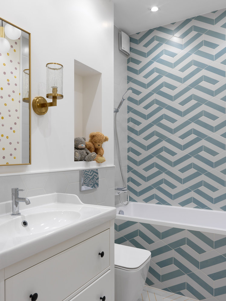 Фотография: Ванная в стиле Современный, Квартира, Проект недели, Москва, 4 и больше, Более 90 метров, Ксения Мезенцева – фото на INMYROOM