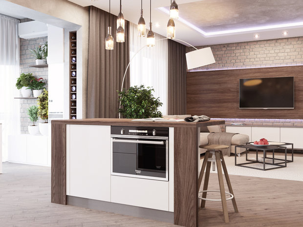 Фото из портфолио Мягкий лофт на двух уровнях  – фотографии дизайна интерьеров на INMYROOM