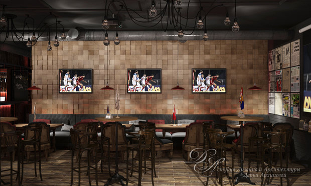 Фото из портфолио League bar. Спорт-бар – фотографии дизайна интерьеров на INMYROOM