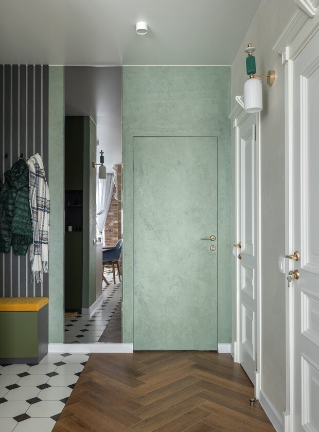 Фотография: Прихожая в стиле Скандинавский, Современный, Эклектика, Квартира, Проект недели, Санкт-Петербург, Кирпичный дом, 2 комнаты, 60-90 метров, Levchenkova design, Яна Левченкова – фото на INMYROOM