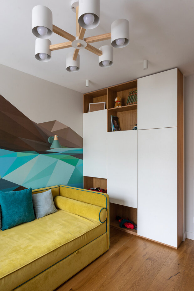 Фотография: Детская в стиле Современный, Квартира, Проект недели, Москва, И-522А, Панельный дом, 3 комнаты, 60-90 метров, Вера Шеверденок – фото на INMYROOM