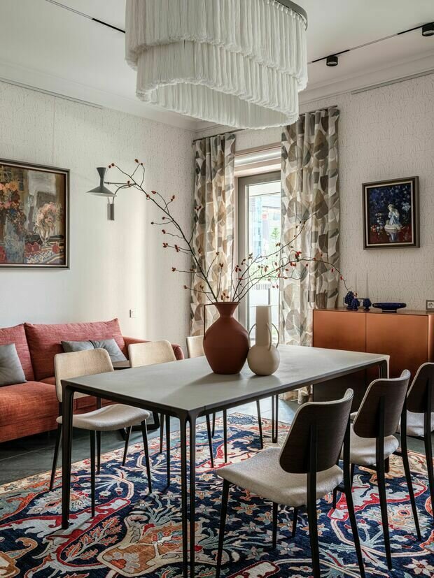 Фотография: Кухня и столовая в стиле Современный, Эклектика, Квартира, Проект дня, 4 и больше, Более 90 метров, Екатерина Митрошина, Анна Оробинская, Наталья Боник – фото на INMYROOM