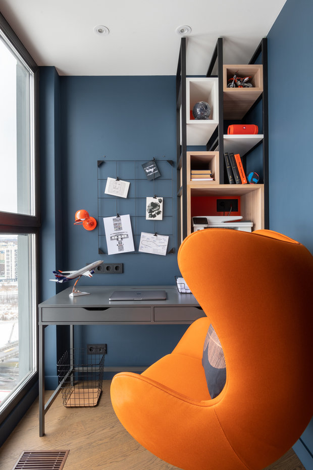 Фотография: Кабинет в стиле Современный, Квартира, Проект недели, Химки, 1 комната, 40-60 метров, Prorooms, Мария Рожкова – фото на INMYROOM