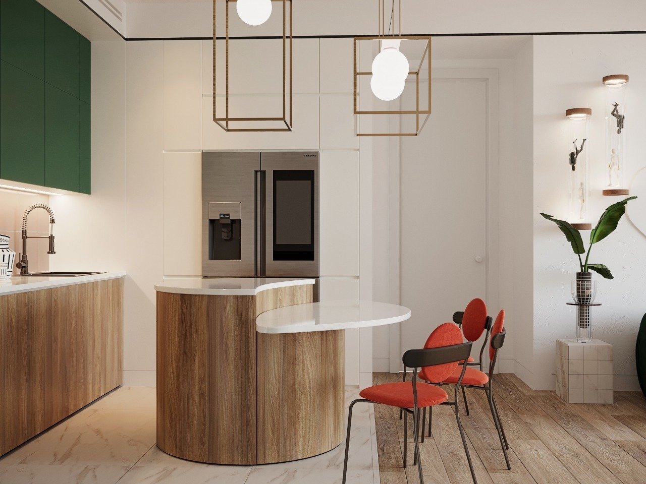 Фотография: Кухня и столовая в стиле Современный, Эклектика, Квартира, Проект недели, Estima, Монолитный дом, Дарья Василькова, 3 комнаты, 60-90 метров, Art Group – фото на INMYROOM