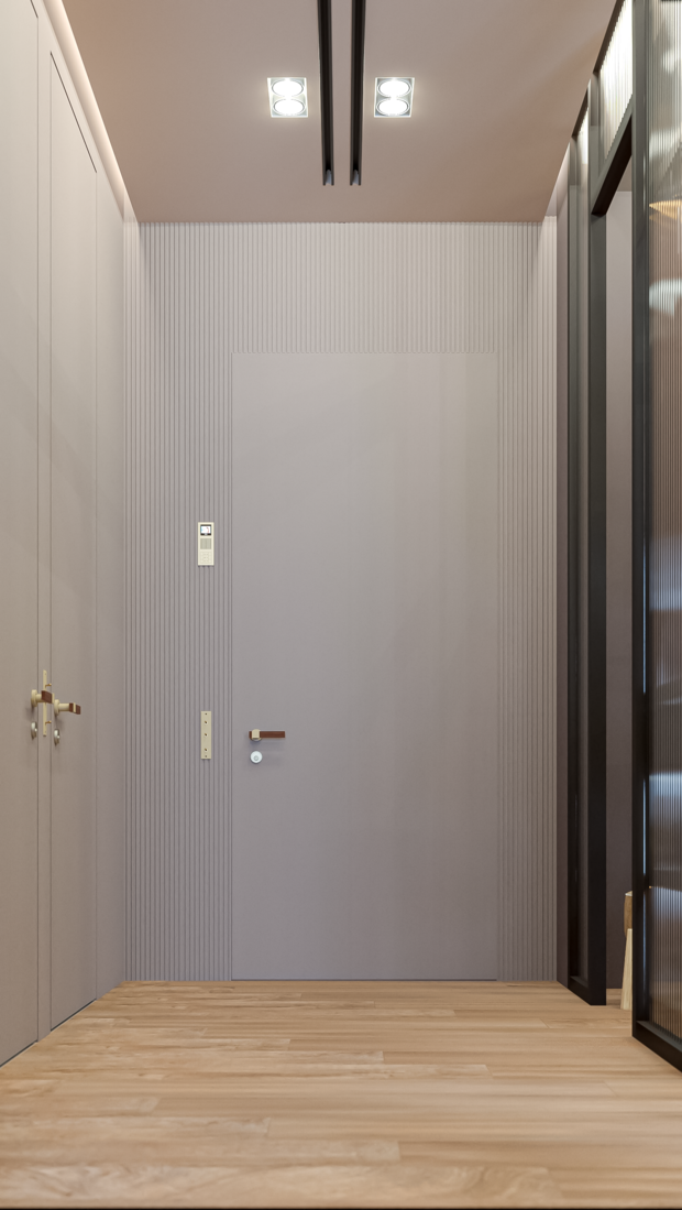 Визуализация интерьера прихожей в стиле минимализм
