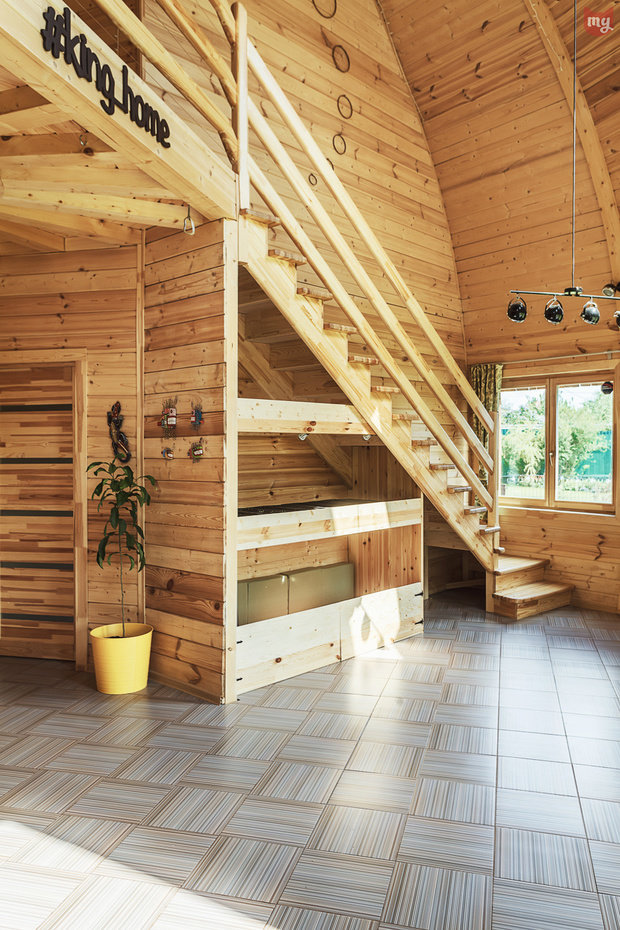 Фотография: Прихожая в стиле Эко, Прованс и Кантри, Современный, Дом, Россия, Проект недели, Дом и дача, Герой InMyRoom, деревянный дом, Королев, каркасный дом, Скайдом.рф, Скайдом – фото на INMYROOM