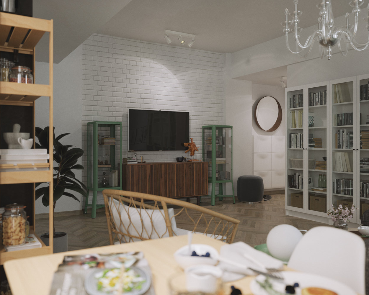 Фотография: Гостиная в стиле Скандинавский, Современный, Квартира, Проект недели, Москва, Юлия Чернова, Сталинка, 3 комнаты, 60-90 метров, Алина Ануфриева – фото на INMYROOM Фотография: Гостиная в стиле Скандинавский, Современный, Квартира, Проект недели, Москва, Юлия Чернова, Сталинка, 3 комнаты, 60-90 метров, Алина Ануфриева – фото на INMYROOM