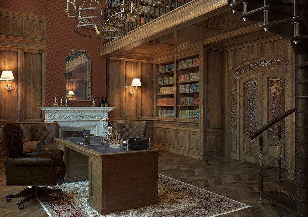 Фото из портфолио Мой проект Английский кабинет – фотографии дизайна интерьеров на INMYROOM