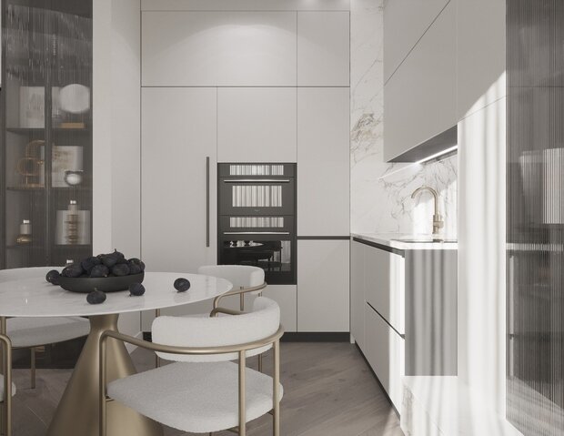 Фото из портфолио Дизайн интерьера квартиры в белом минимализме – фотографии дизайна интерьеров на INMYROOM