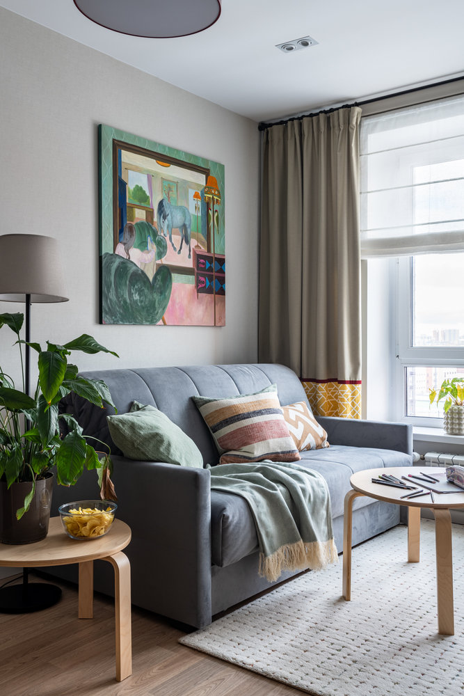 Фотография: Гостиная в стиле Современный, Квартира, Проект недели, Москва, 4 и больше, 60-90 метров, Дарья Власова – фото на INMYROOM Фотография: Гостиная в стиле Современный, Квартира, Проект недели, Москва, 4 и больше, 60-90 метров, Дарья Власова – фото на INMYROOM