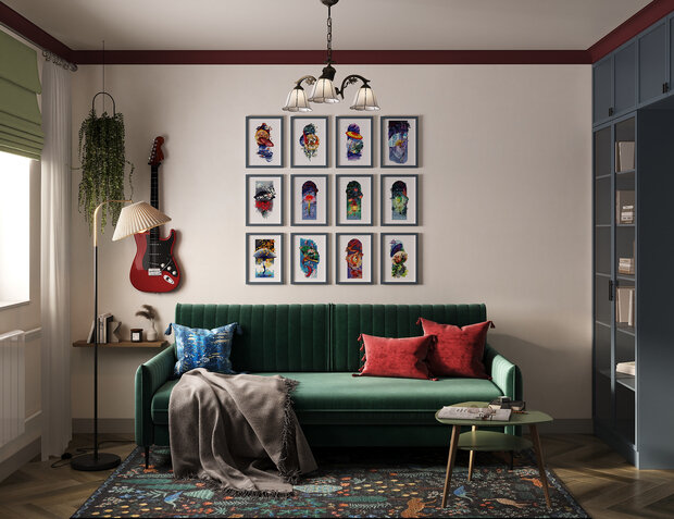 Фотография: Гостиная в стиле Современный, Эклектика, Квартира, Проект дня, Москва, Ирина Собыленская, П-44, Панельный дом, 2 комнаты, 40-60 метров, Винтажный – фото на INMYROOM