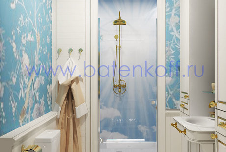 Дизайн проект ванной комнаты в средиземноморском стиле в таунхаусе от Батенькофф. Екатеринбург
