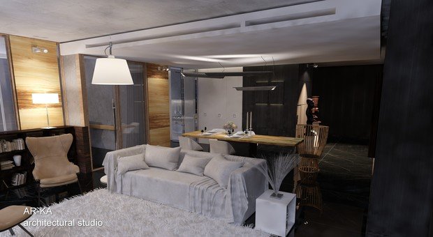 Фото из портфолио LUX Лофт на Мосфильмовской – фотографии дизайна интерьеров на InMyRoom.ru