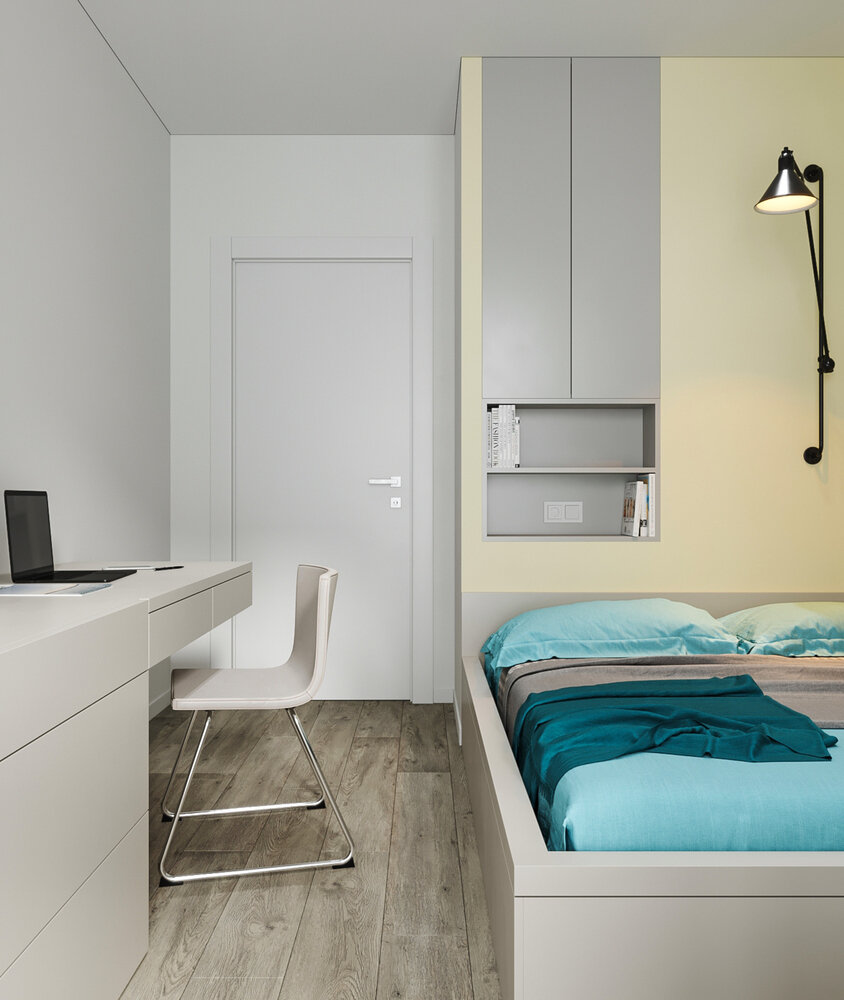 Фотография: Спальня в стиле Современный, Квартира, Проект недели, Пенза, 2 комнаты, 40-60 метров, 60-90 метров, Елена Рыдикова – фото на INMYROOM Фотография: Спальня в стиле Современный, Квартира, Проект недели, Пенза, 2 комнаты, 40-60 метров, 60-90 метров, Елена Рыдикова – фото на INMYROOM