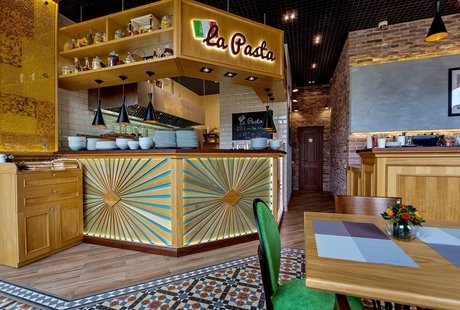 Реализованный дизайн-проект кафе "La Pasta"