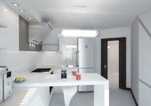 Фотография: Кухня и столовая в стиле Современный, Хай-тек, Квартира, Дома и квартиры, Минимализм, Проект недели – фото на INMYROOM