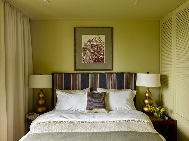 Фотография: Спальня в стиле Прованс и Кантри, Эклектика, Винтажный, Квартира, Проект недели, Москва, Панельный дом, 2 комнаты, 40-60 метров, Наталья Митракова, II-68-01 – фото на INMYROOM