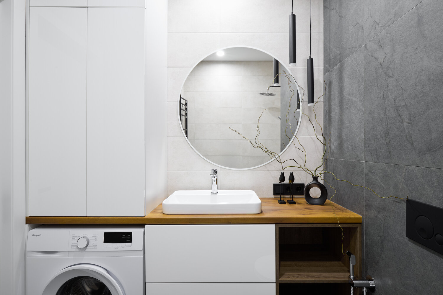 Фотография: Ванная в стиле Современный, Минимализм, Малогабаритная квартира, Квартира, Проект дня, Краснодар, 2 комнаты, до 40 метров, Анна Чернова – фото на INMYROOM Фотография: Ванная в стиле Современный, Минимализм, Малогабаритная квартира, Квартира, Проект дня, Краснодар, 2 комнаты, до 40 метров, Анна Чернова – фото на INMYROOM