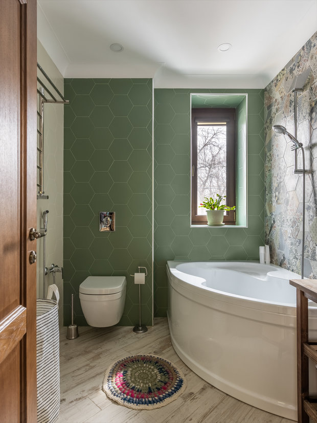 Фотография: Ванная в стиле Прованс и Кантри, Классический, Эклектика, Дом, Проект дня, Дом и дача, как обустроить загородный дом, дизайн двухэтажного дома, как оформить дом в классическом стиле, 4 и больше, Более 90 метров, Самарская область, Татьяна Киреева, ремонт в доме – фото на INMYROOM