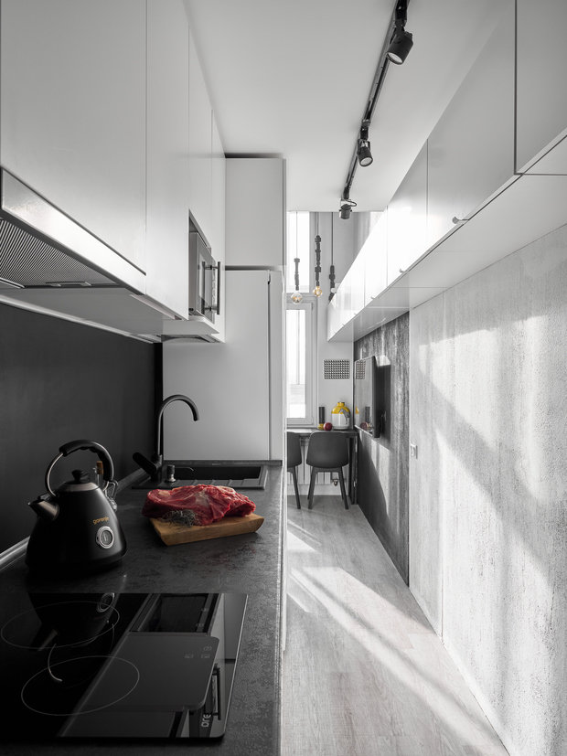 Фотография: Кухня и столовая в стиле Лофт, Современный, Квартира, Проект недели, 2 комнаты, до 40 метров, Иркутск – фото на INMYROOM