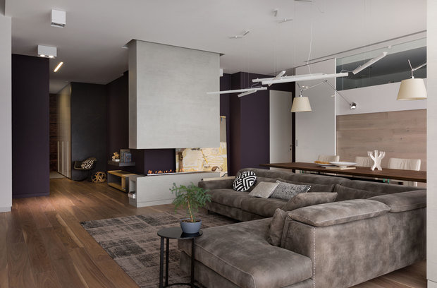 Визуализация интерьера гостиной в современном стиле