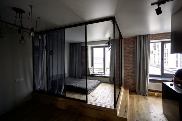 Фото из портфолио Угловая раздвижная интерьерная система raumplus – фотографии дизайна интерьеров на INMYROOM