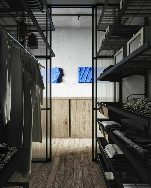 Фотография: Гардеробная в стиле Лофт, Современный, Эклектика, Квартира, Проект дня, Санкт-Петербург, 2 комнаты, 40-60 метров, ToTaste.studio – фото на INMYROOM