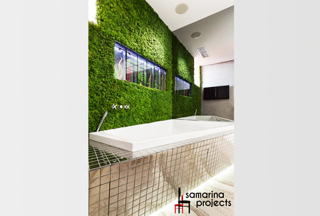 Дизайн трехкомнатной квартиры "Фитостена в ваной"