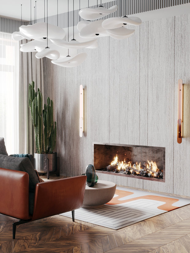 Фотография: Гостиная в стиле Современный, Эклектика, Дом, Проект недели, Новая Москва, 4 и больше, Более 90 метров, Мария Глаголева, Glagoleva Design – фото на INMYROOM