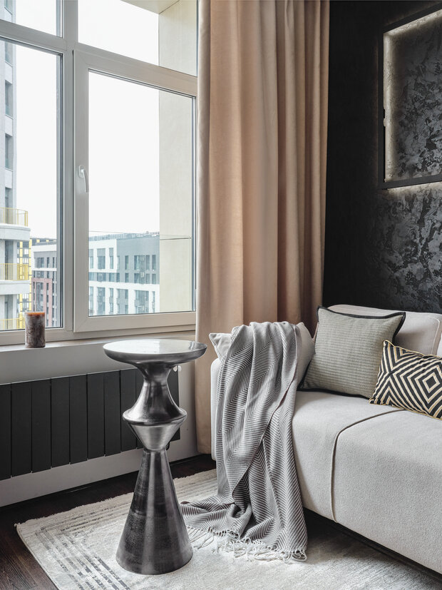 Фотография: Гостиная в стиле Современный, Малогабаритная квартира, Квартира, Проект дня, Новая Москва, Монолитный дом, 2 комнаты, 40-60 метров, Руслан Битиев – фото на INMYROOM