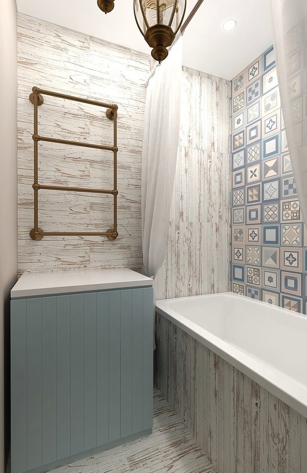 Фотография: Ванная в стиле Восточный, Прованс и Кантри, Скандинавский, Квартира, Проект недели, Москва, Эко, Виктория Золина, Zi-Design Interiors, Панельный дом, 2 комнаты, 40-60 метров, П-44ТМ – фото на INMYROOM