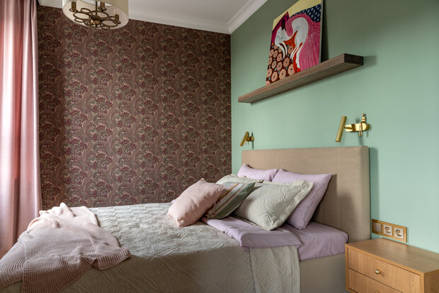 Фотография: Спальня в стиле Современный, Малогабаритная квартира, Квартира, Проект дня, Москва, 2 комнаты, 40-60 метров – фото на INMYROOM