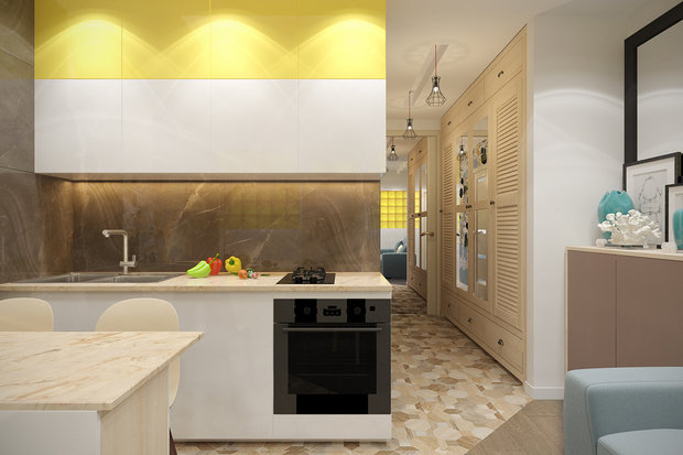 Фото из портфолио мини-квартира 27кв.м. – фотографии дизайна интерьеров на INMYROOM